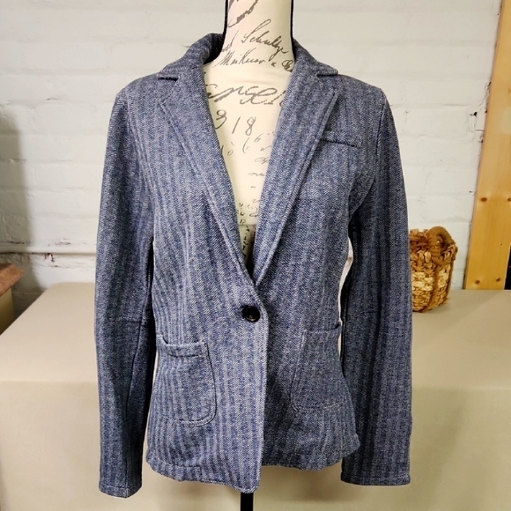 ECRU 💯 Cotton Herringbone Blazer Size Medium